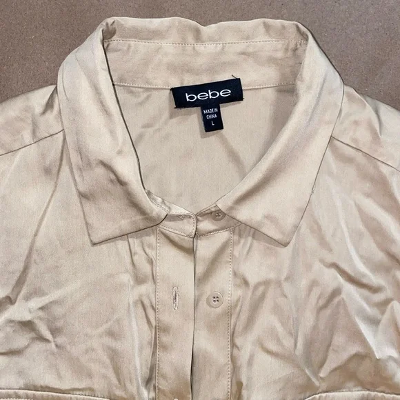 bebe Long Sleeve Silk Dress - Picture 3 of 6